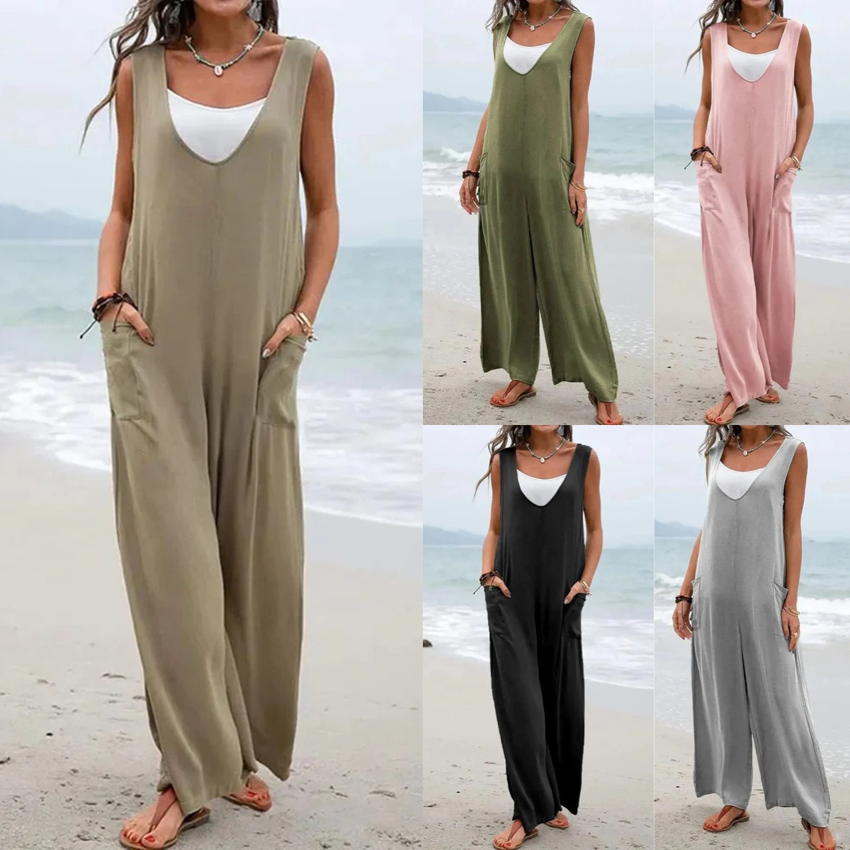 Women's Daily Casual Solid Color Full Length Jumpsuits display picture 6