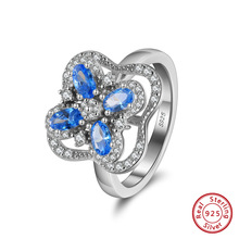 尚达坐立不安珠宝可旋转系列S925纯银高级感蓝宝石锆石轻奢戒指