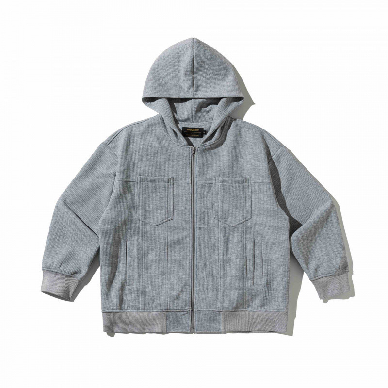 2026 Autumn New American Retro Waffle Hoodie Couple's Casual Loose Cardigan Sweatshirt 2026 Autumn New American Retro Waffle Hoodie Couple's Casual Loose Cardigan Sweatshirt