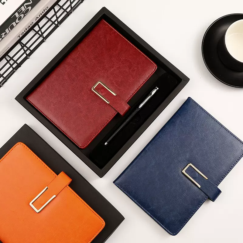 仿皮a5会议记录本b5笔记本定制商务笔记本礼盒套装定制本子高颜值