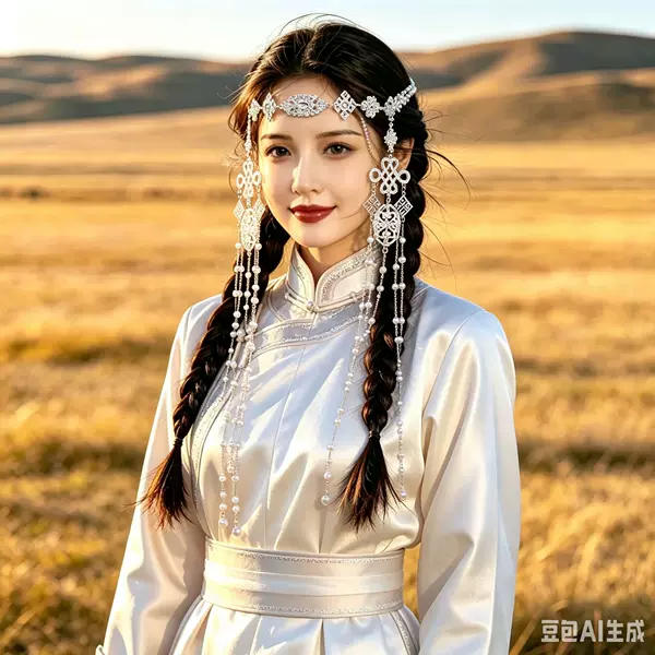 Mongolian-style forehead ornament with long pearl tassels, vintage Chinese knot forehead pendant, Mongolian princess photo shoot headpiece