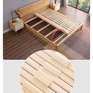 Pure Natural Solid Wood Foldableing Bed Board, Row Frame, Thickeneded Bed Board, Silent, Moisture-Proof, Breathable, Waist-Protecting Fir Board