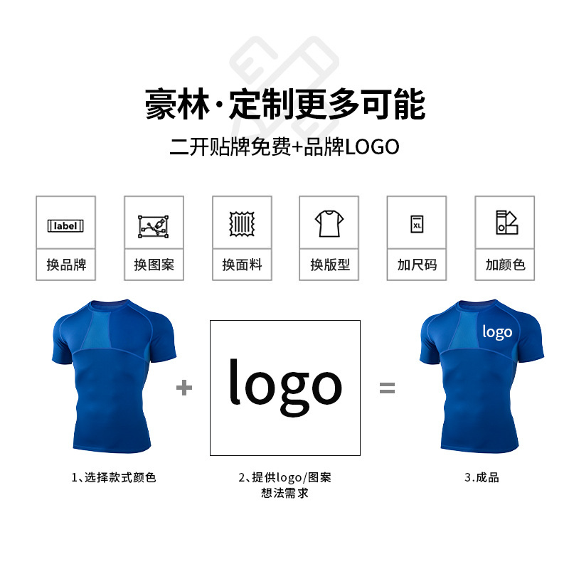 Personalizada transpiración rápida secado camiseta camiseta camiseta de compresión de manga corta camiseta hombre camiseta de malla de manga corta ropa de fitness