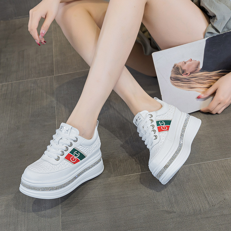 825-109真皮厚底内增高小白鞋女新款休闲板鞋|undefined