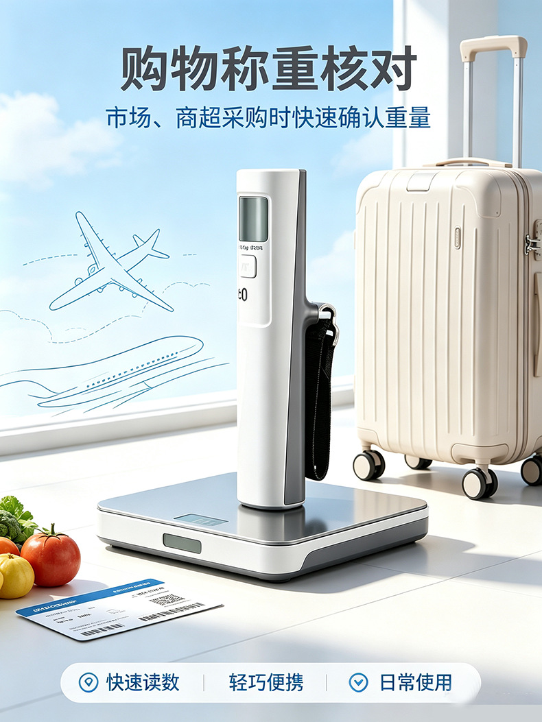Yongheng Liangpin ±0 Taşınabilir Elektronik Terazi 50 kg Taşınabilir Kesin Sınır Ötesi Ekspres Asılı Ölçek Kanca Bagaj Ölçeği