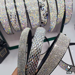 韓版高檔防滑寬邊滿鑽發箍白鑽水鑽洋氣頭箍帶齒發卡成人髮飾批發