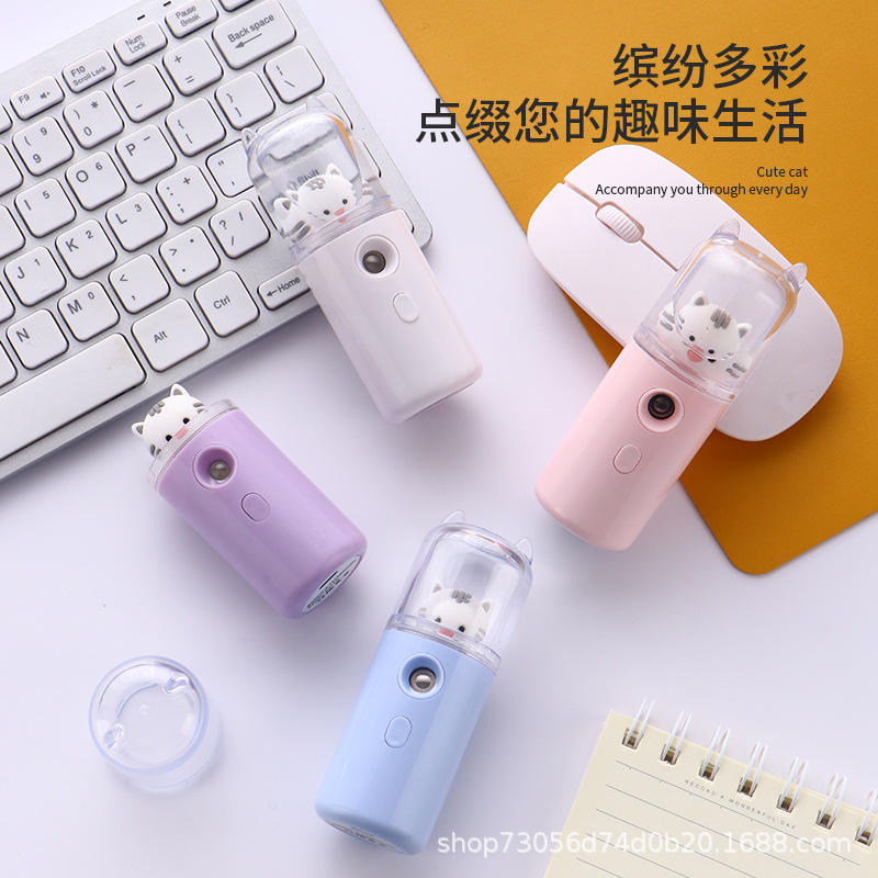 Adorable pet Water meter hold portable Spray USB charge Cartoon Doll humidifier alcohol disinfect