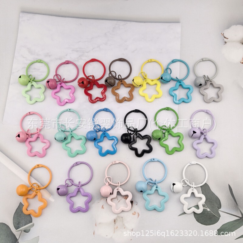Colorful Five-pointed Star Acrylic Keychain Pendant Small Fresh Couple Bag Decoration Dopamine Headphone Set Pendant