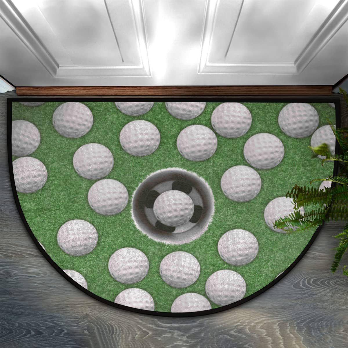 亚马逊创意半圆地垫3D视觉入户门口脚垫家用玄关耐脏耐磨垫子批发