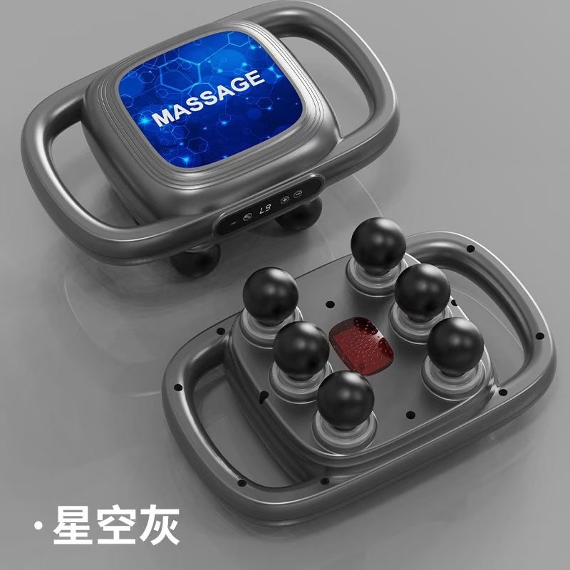 クロスボーダー六頭筋膜銃表示タイプマッサージ器電動多頭深層ウエストバック高周波振動マッサージ器|undefined