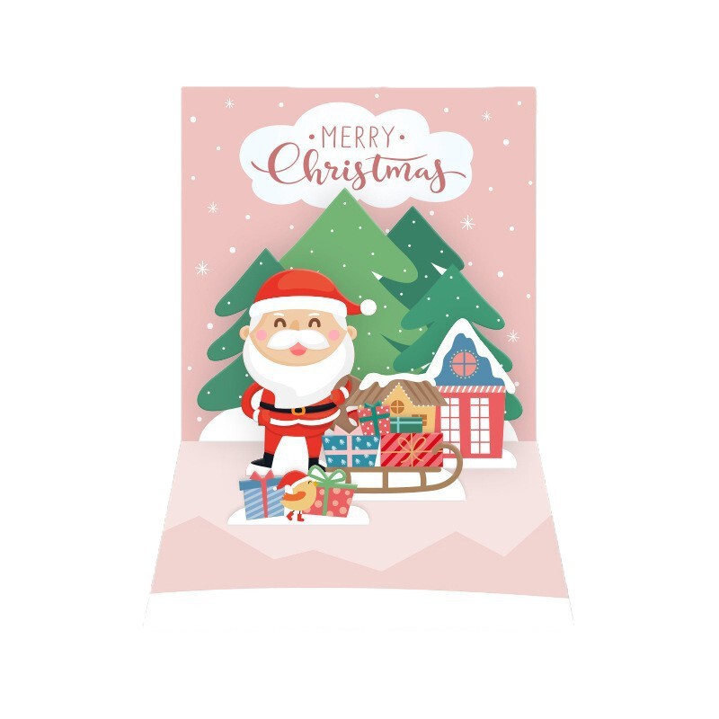 クロスボーダーAmazonクリスマス3D立体グリーティングカード漫画クリスマスツリー手書き感謝メッセージカードギフトデコレーション|undefined