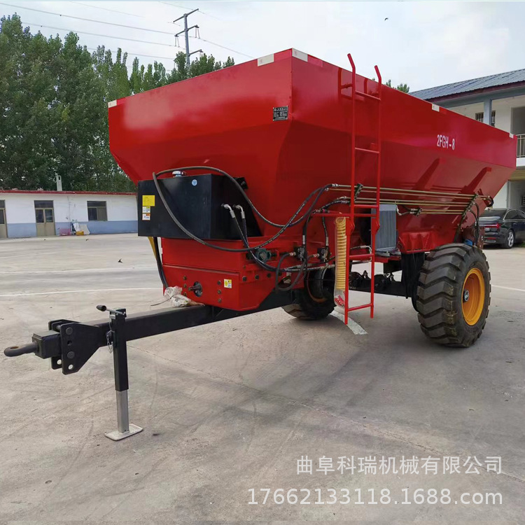8立方拖拉机牵引撒粪车 干湿两用抛洒均匀 农家肥双圆盘抛粪机