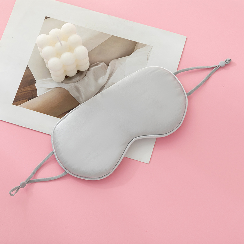 Transfronterizo 16mm orejas colgantes de seda doble cara dormir máscaras de ojos de seda viajar logotipo de impresión al por mayor