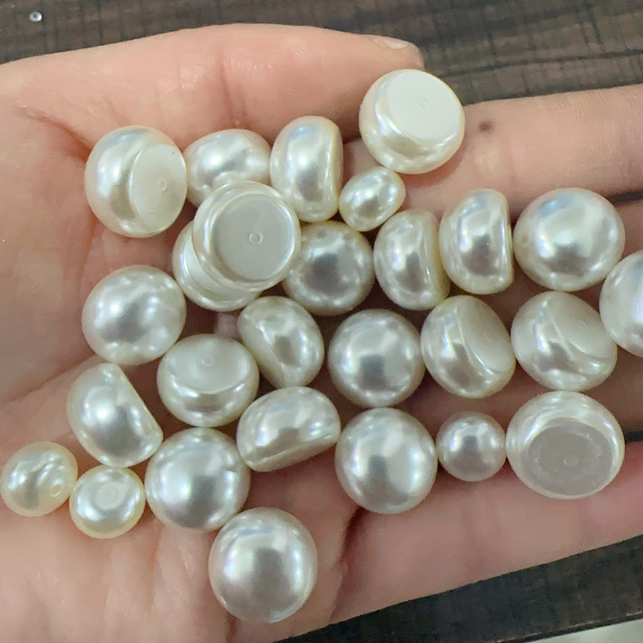 New Bread Beads Hole Shoes Pearl Shoes Buckle Hairpin Hair Accessories Bag Clothing Hat Material Accessories Semi-round Pearl