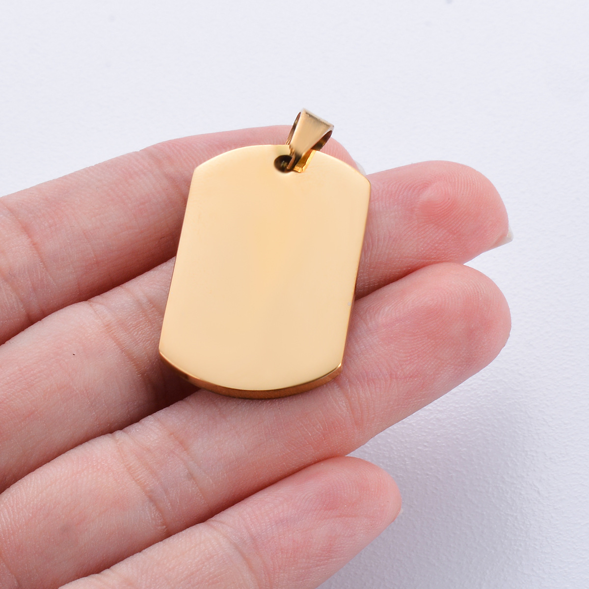 5 PCS/Package Quantity 201 Stainless Steel Material 5 PCS/Package 304 Stainless Steel Customization Laser Engraving Solid Color Pendant DIY Jewelry Accessories