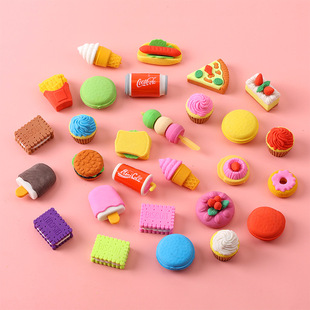 Creative Children's Removable Food Eraser Cute Stationery Dessert Cake Eraser Children's Day Gift Children's Prize