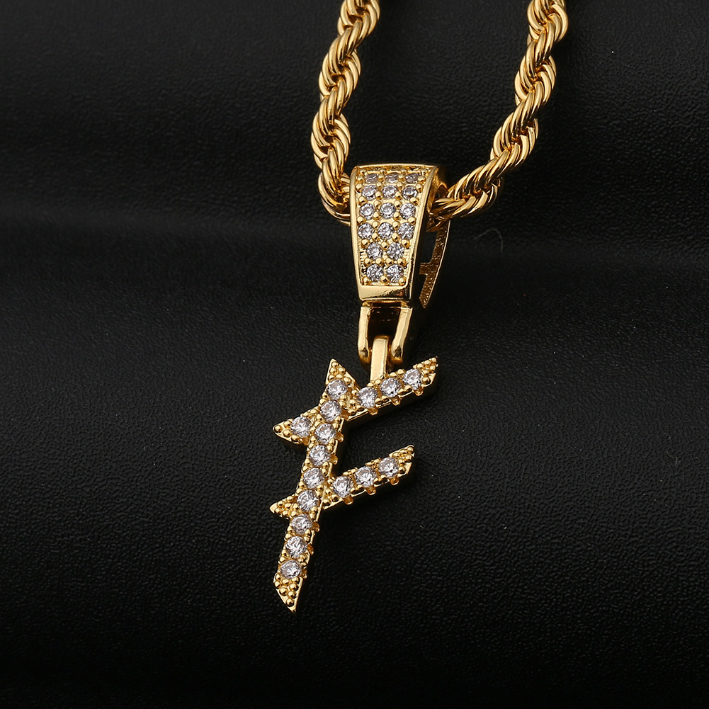 Fashion 26 English Alphabet Copper Zircon Necklace Wholesale display picture 11