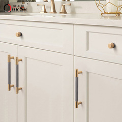 Ocari Light Luxury Nordic Gold and Gray Handle Cabinet Wardrobe Cabinet Door Drawer Extended Aluminum Flower Handle