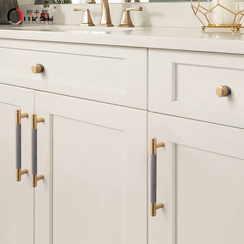 Ocari Light Luxury Nordic Gold and Gray Handle Cabinet Wardrobe Cabinet Door Drawer Extended Aluminum Flower Handle