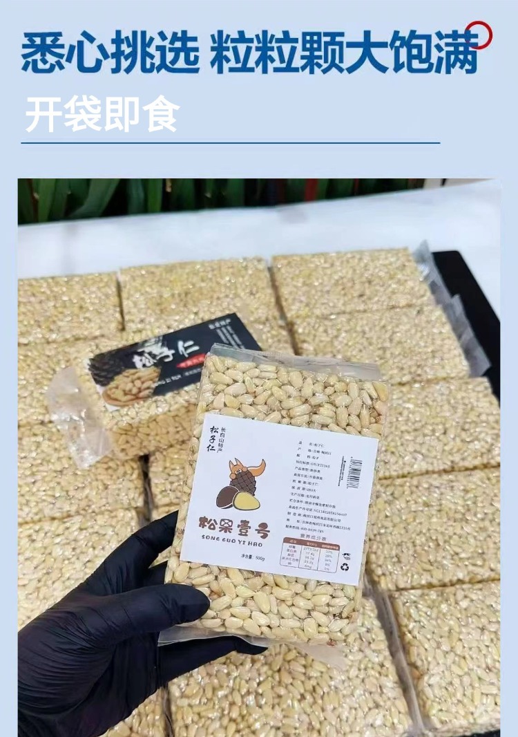 Pine Nut Kernels Song Zi Ren Shelled Ready to Eat Snack 500g specifications