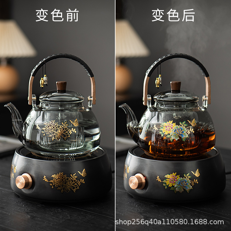 Electric Pottery Stove Teapot Kettle Household Glass Tea Set Tea Boiling Furnace High Borosilicate Cooking Knob Type Tea Boiling Stove