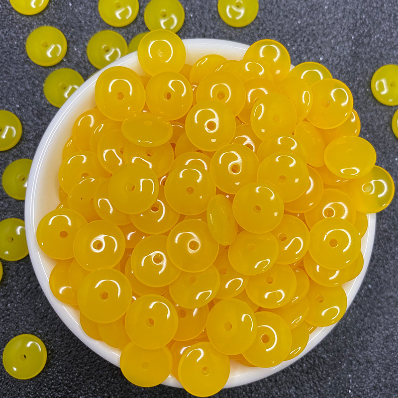 Chicken oil yellow second generation honey amber peace pendant amber separator DIY braided star moon vajra bracelet separator bead accessories material