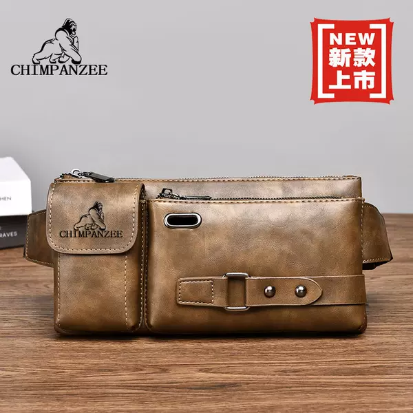 Men's Bag Wholesale Men's Sports Waist Bag Multifunctional Outdoor Waist Bag pu Crossbody Bag Riding Waist Bag for Men