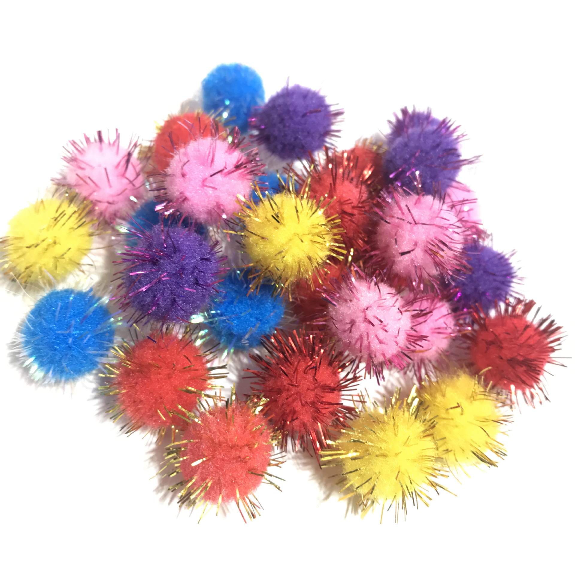毛球 七彩金丝球 1.5CM本色金葱球 圣诞礼品DIY服装辅料用配饰