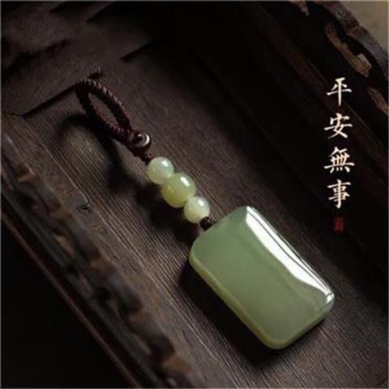 Hetian Jade Keychain Pendant DIY Unisex Sapphire Bag Accessory Simple and Elegant