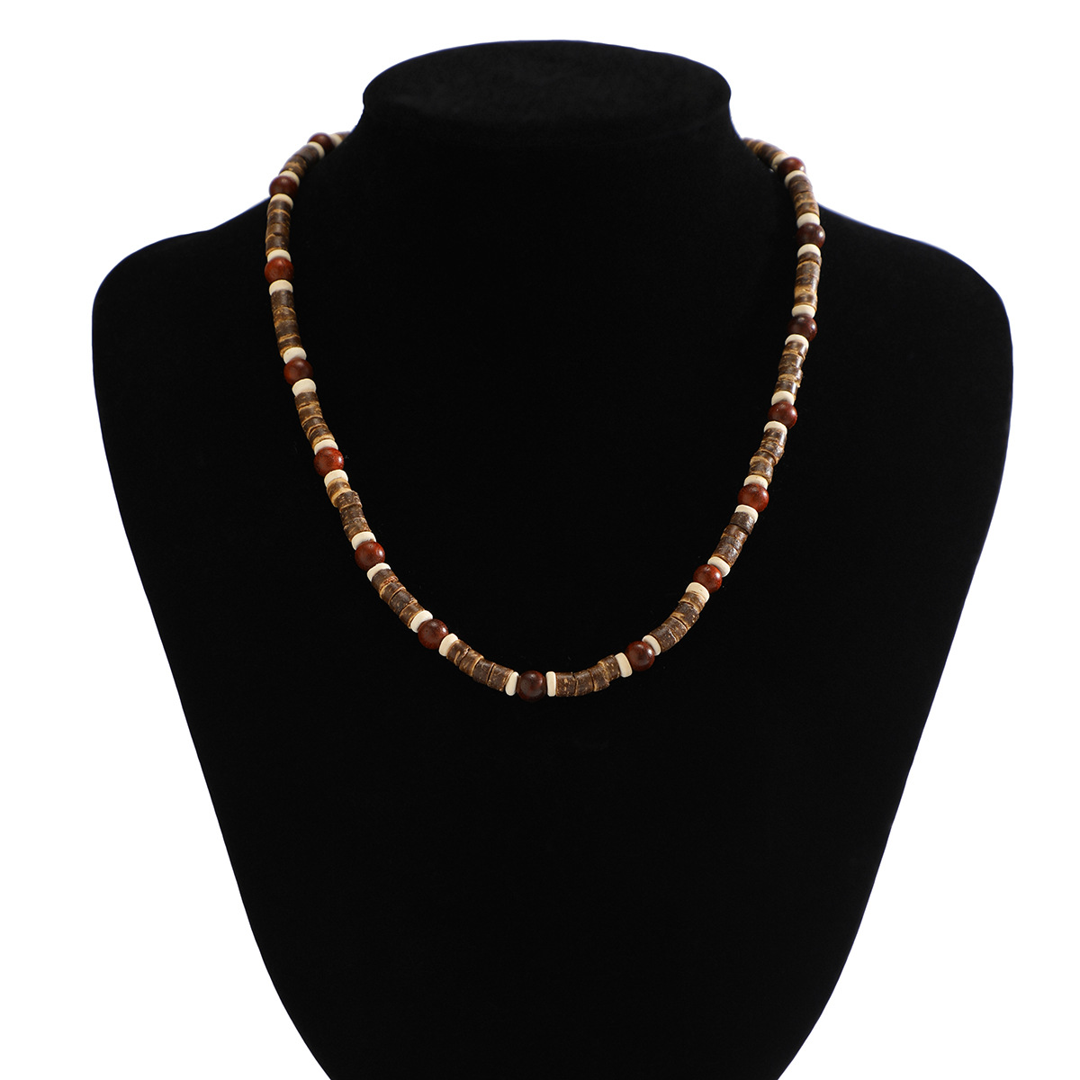 12g Weight Beads Pendant Material Necklace Classification Beads Chain Material 1 Piece Quantity Casual Occasion Wooden beads Material Geometric Pattern Men's Gender Beaded Design Basic Style Basic Geometric Wooden Beads Beaded Men's Necklace 10