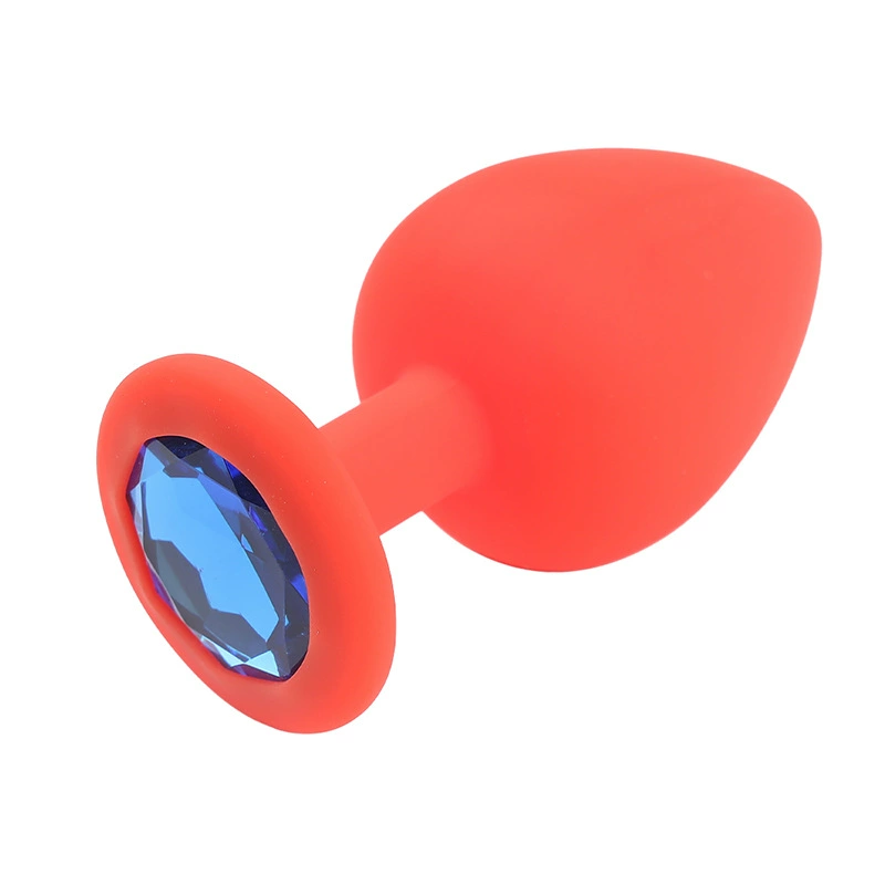 Anal plug silicone, small–large sizes, jeweled base, multiple packaging options