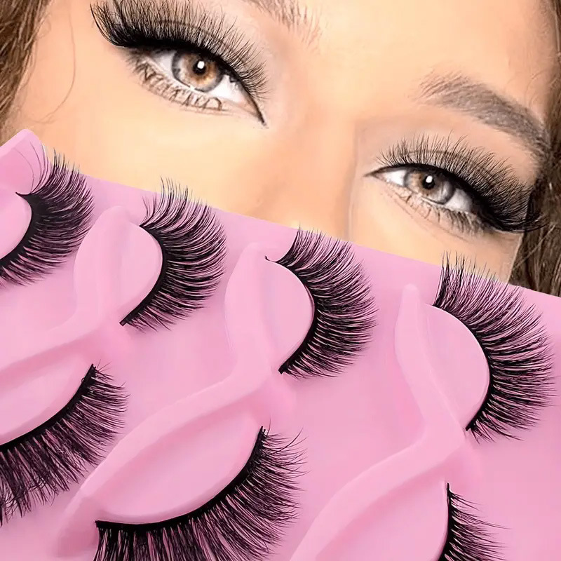 Europa y los Estados Unidos de cinco pares de pestañas falsas de palo duro alargado natural cruzado grueso estilo de vuelo inclinado alargado pestañas