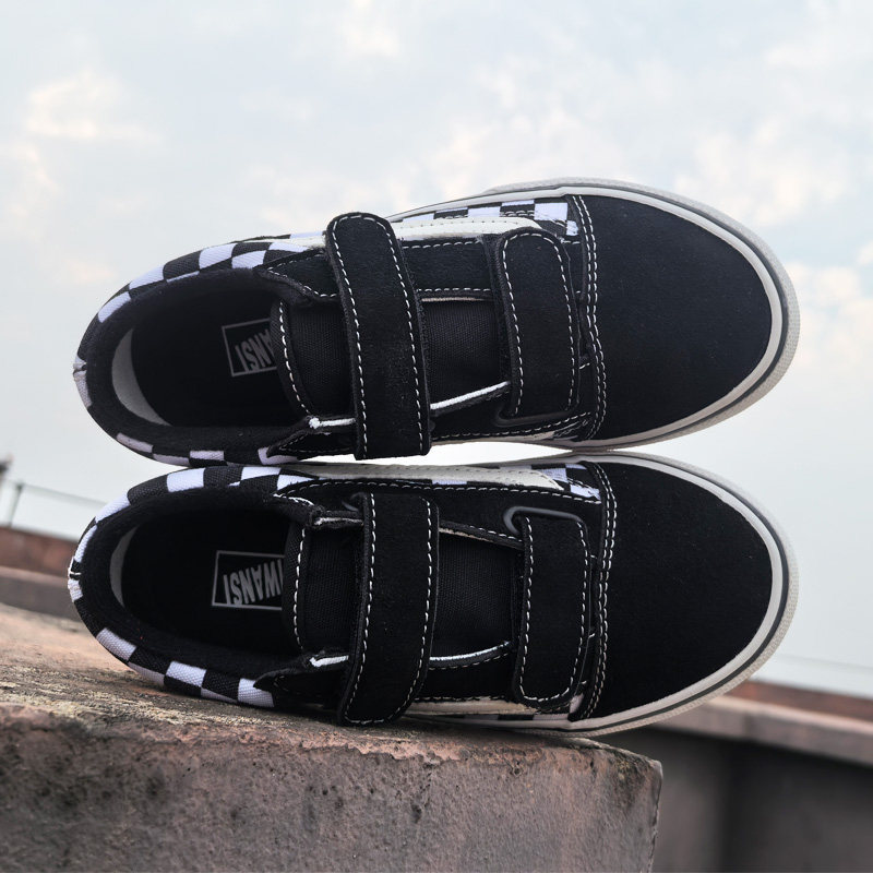 VS zapatos de lona para niños zapatos casuales de baja altura zapatos de skate para niños velcro zapatos deportivos para niños mayores zapatos de skate para niñas otoño