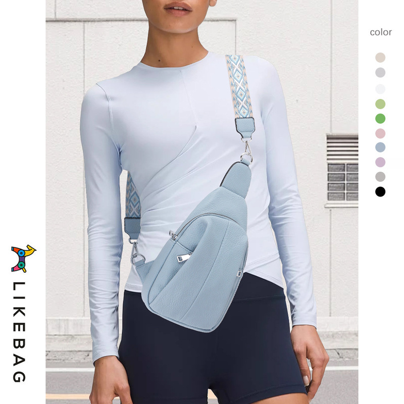 Cross-border Amazon E-commerce Trendy Multi-functional Men's and Women's Chest Satchel Outdoor Sports Fashion Ribbon Crossbody Waistbag Leather Cross-border Amazon E-commerce Trendy Multi-functional Men's and Women's Chest Satchel Outdoor Sports Fashion Ribbon Crossbody Waistbag Leather