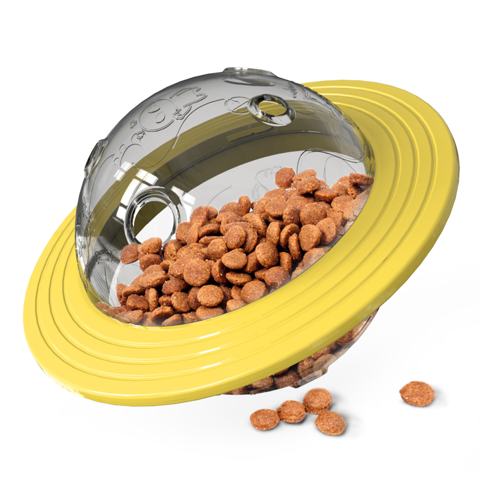Juguete Rompecabezas para Perros con Dispensador de Comida, Resistente a Mordidas, Platillo Volador, Transfronterizo