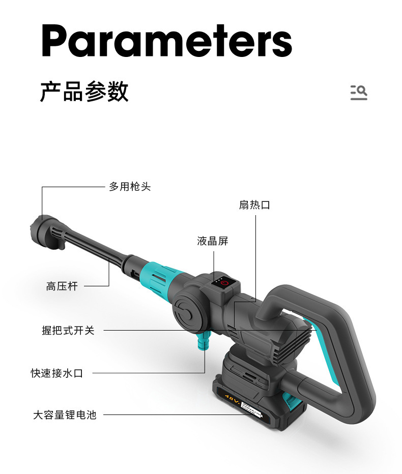 Cordless High Pressure Car Washer Rechargeable Power Washer