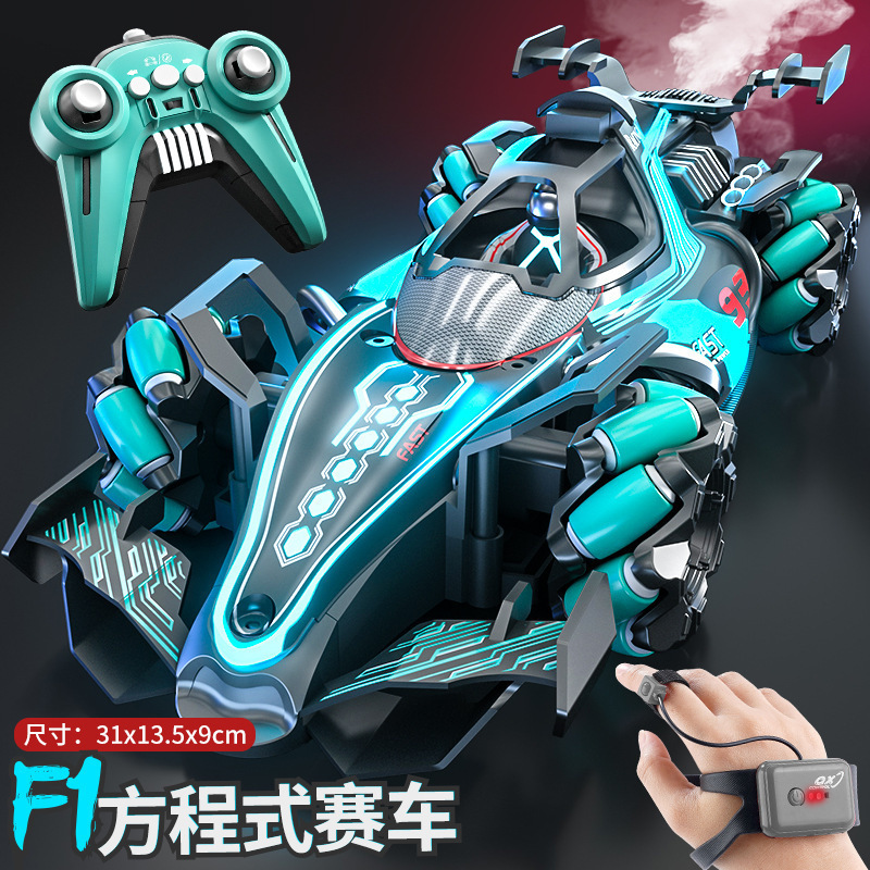 F1 エクイプロン スタントリモコンカー ジェスチャーセンサー 四輪駆動 ドリフトスプレー 充電式 子供のおもちゃ クロスボーダー FCC|undefined