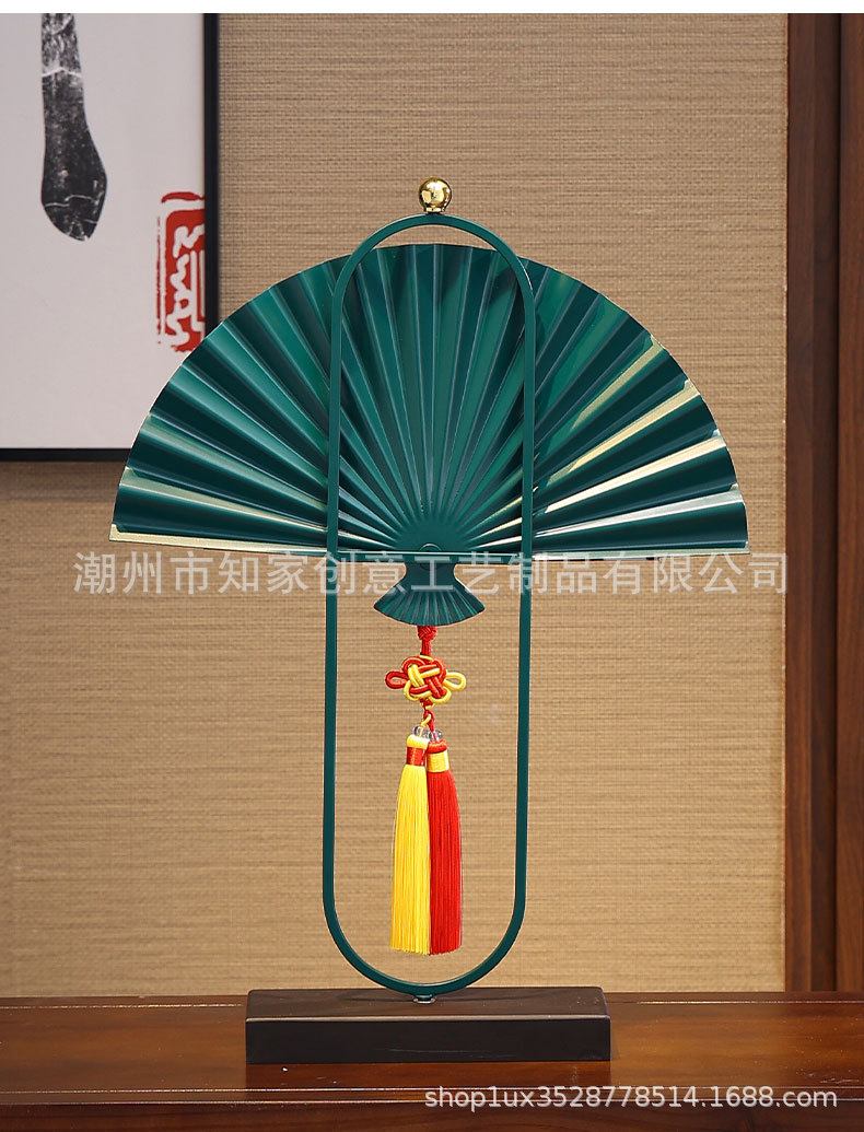 新中式摆件国风扇子乔迁新居精致礼品客厅玄关电视柜桌面家居装饰-阿里巴巴