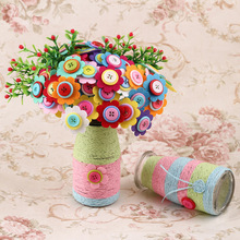 手工diy制作纽扣画花束材料包 儿童幼儿园三八妇女节母亲节扣子画