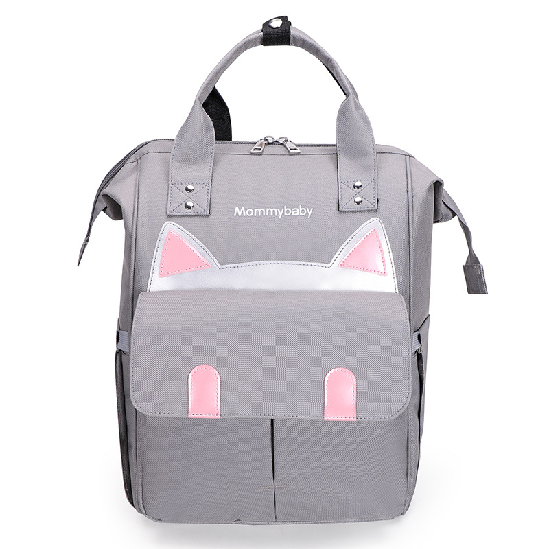 Estilo de gato transfronterizo de buena calidad, bolso de mamá de gran tamaño, mochila portátil, gran cantidad de stock, cremallera Oxford