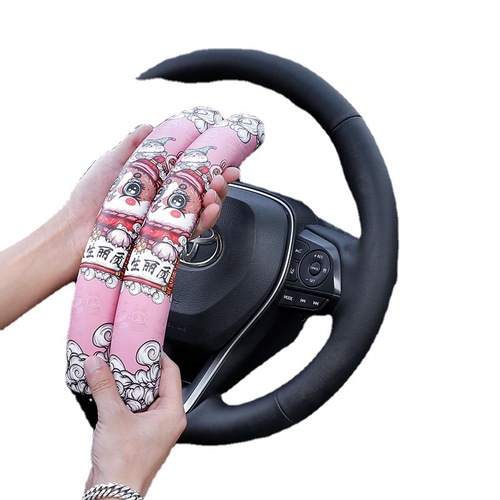 Car steering wheel cover, national trend, unisex, sports, national trend, cartoon anti-slip handlebar card cover for all seasons