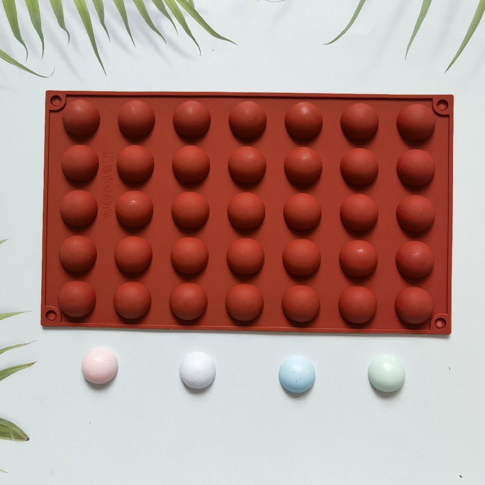 35 pequeños molde de chocolate de silicona semicircular decoración de pasteles dulces galletas molde de cocina para hornear