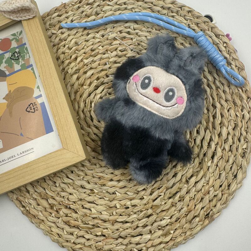 キュートな人形がきしむ音を鳴らす、第三世代ラブブバッグペンダント、ぬいぐるみキーホルダー、クレーンゲーム景品、小さなおもちゃ|undefined
