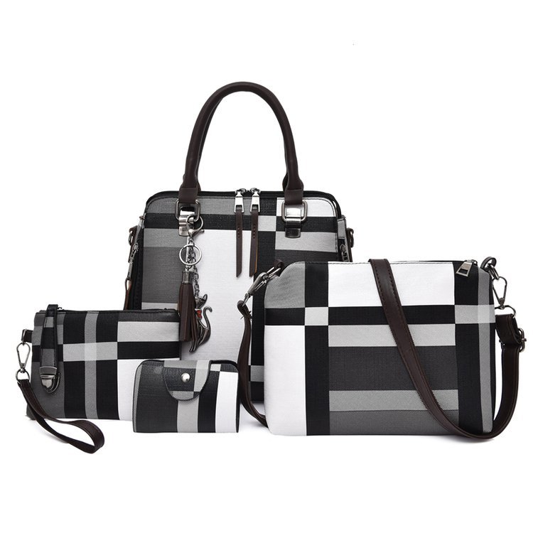 New style four-piece handbag set, European and American handbag, women's trend single-shoulder cross-border wholesale, women's bag consignment, crossbody bag undefined