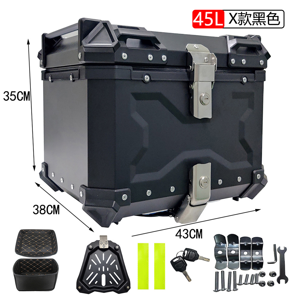 Caja de cola de aleación de aluminio de liberación rápida 25L30L36L45L55L65L caja de almacenamiento de la motocicleta caja de aluminio