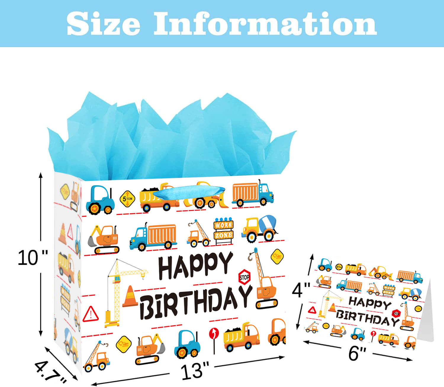 F형 생일 축하해, 흰색 판지, 33 길이 x 12 너비 x 26 높이 CM