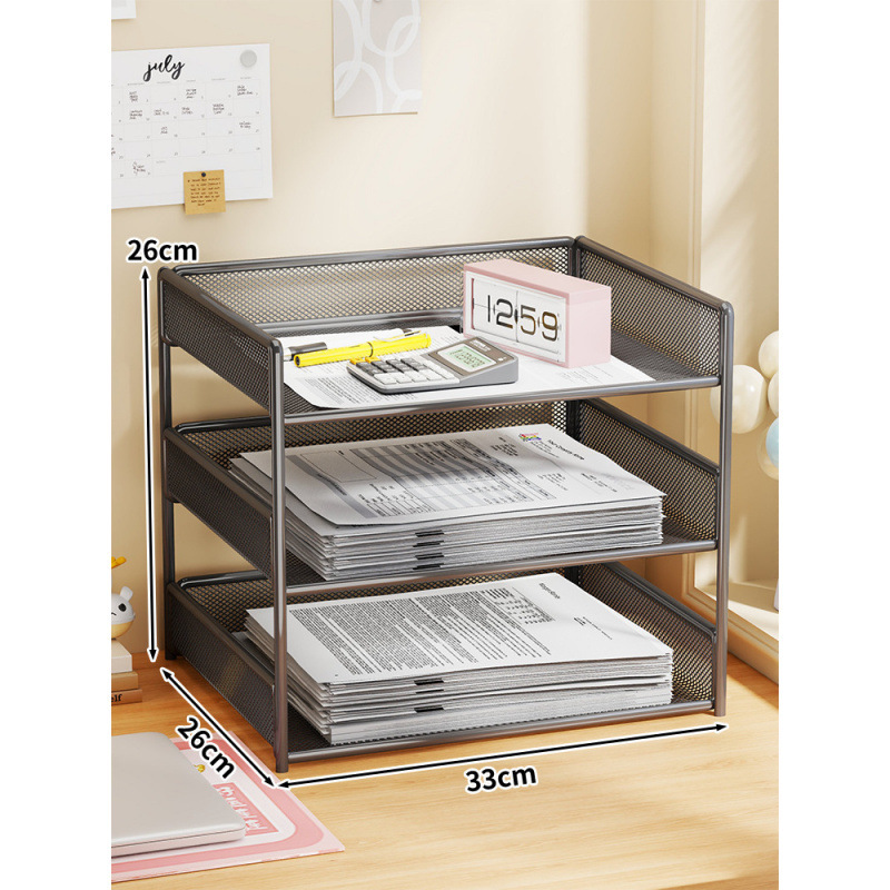 ファイル収納ラックデスクトップ事務用品収納ラックA4紙ファイル本棚フォルダーファイルデスク多層|undefined