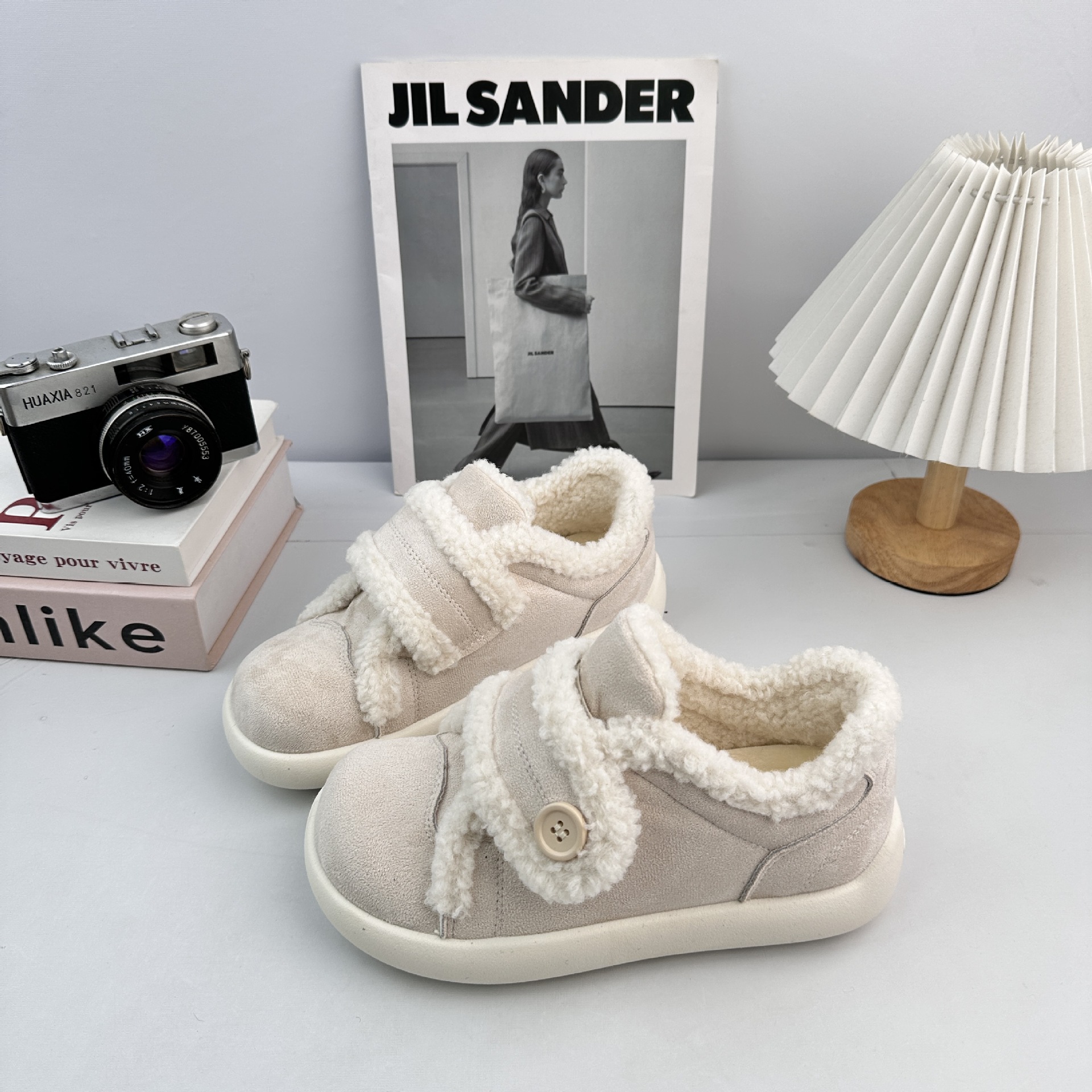 YUANBO2025 zapatos de lana de caño y invierno calientes zapatos de hebilla de algodón bolsas de mujer zapatos de bolsas de cabello image 5