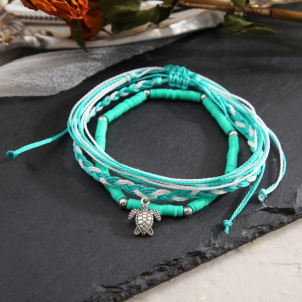Retro Waves Alloy Knitting Anklet