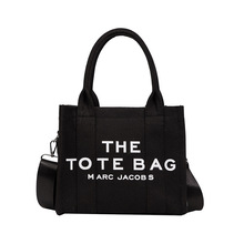 跨境电商2020新款TOTE BAG字母装饰帆布斜跨手提包手拎逛街购物袋